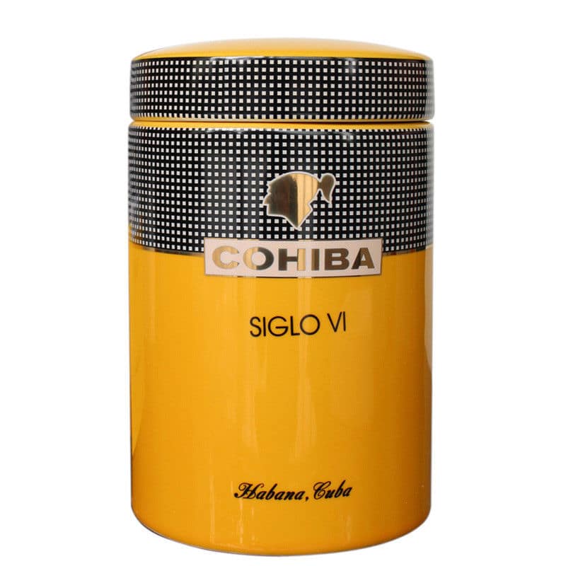 0530 Humidor Ceramic jar Yellow